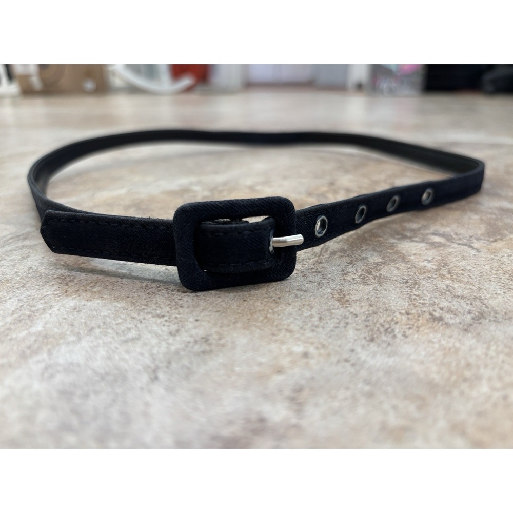 United Airlines Flight Attendant Uniform Belt Narrow Black Fabric Size XS/S 90’s